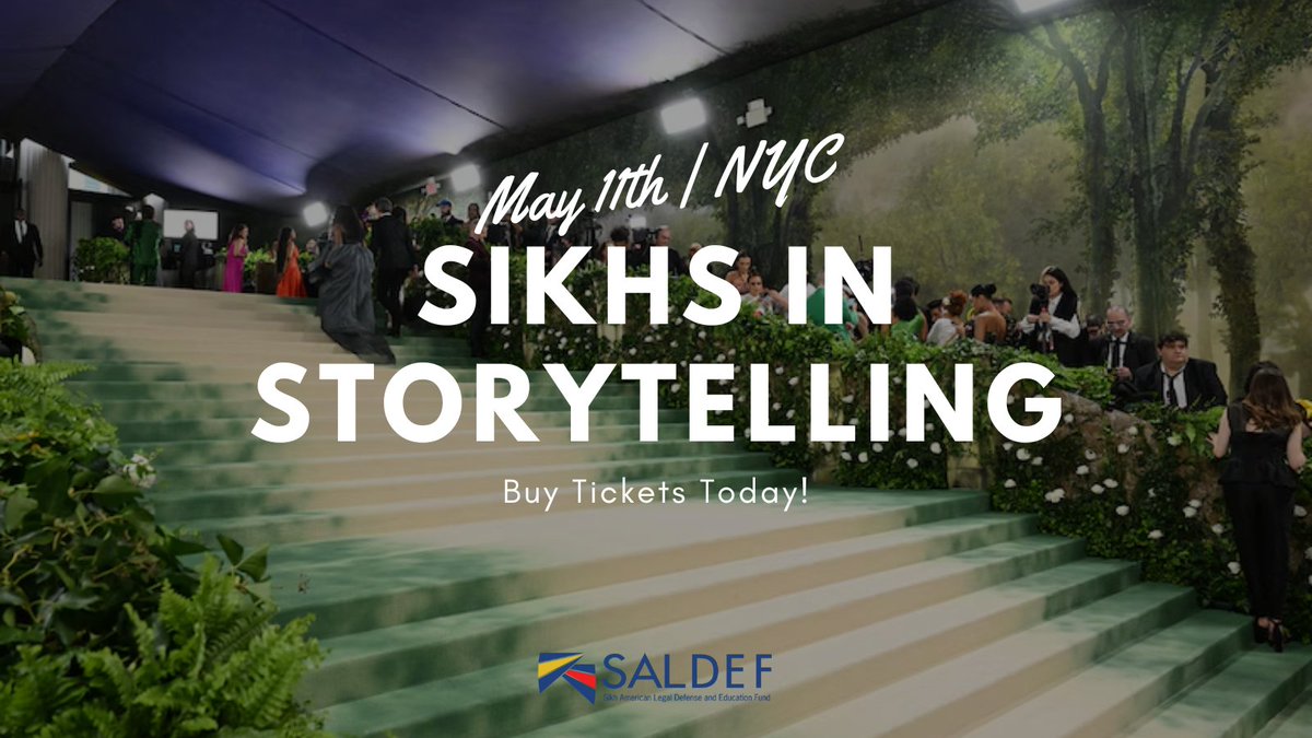The #MetGala isn't the only hot event happening in NYC this week! 

Check out SALDEF's first ever #SikhsinStorytelling event celebrating storytelling, culture, and empowerment on May 11th🎇w/ world-renowned filmmakers, authors, journalists &amp; more. 
🎟️ saldef.org/sikhsinstoryte…