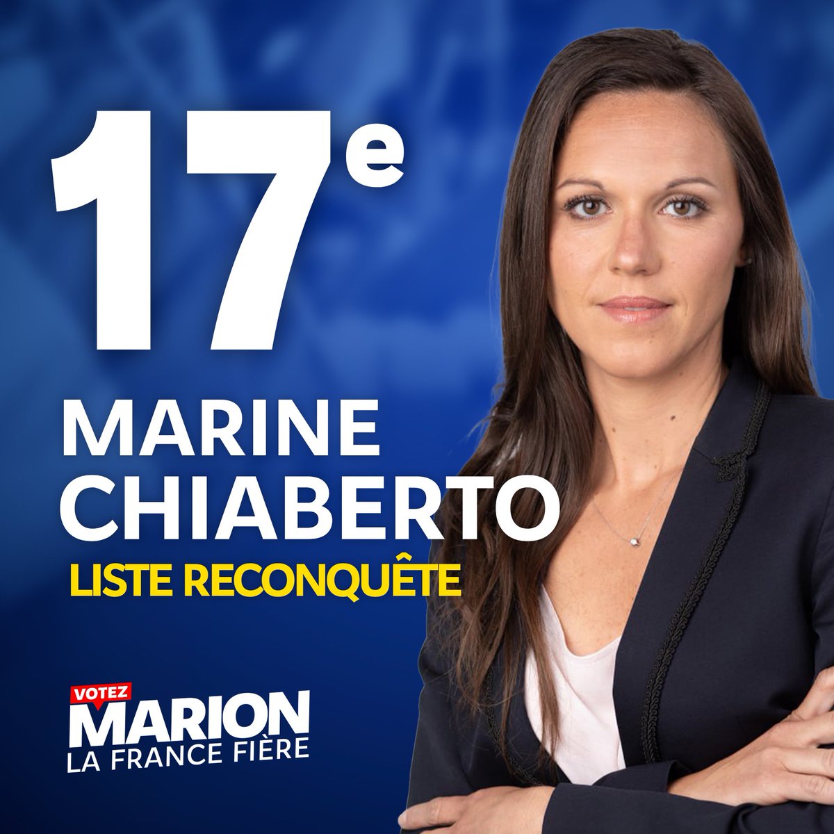 17. @ChiabertoMarine est responsable juridique et ancienne candidate aux législatives face à Olivier Véran en 2022 dans la première circonscription de l’Isère. Elle a 37 ans et vient de l’Isère.