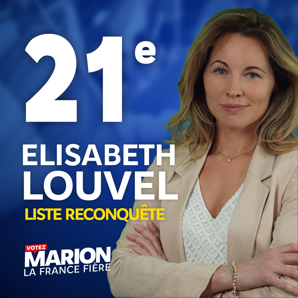 21. @E_Louvel est juriste et mère de famille de 5 enfants. Elle a 42 ans et vient du Finistère.