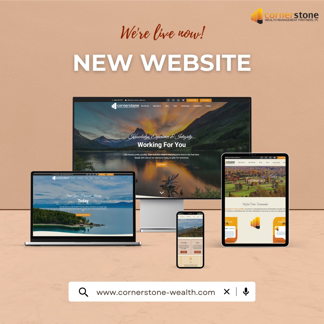 Have you seen our new website? All the great information that you know and love has been updated with a fresh new look! We hope that you will check it out for yourself!

See it here: hubs.li/Q02wp_X10

#NewWebsite #Updates #CornerstoneWealthManagementPartners #CWMP