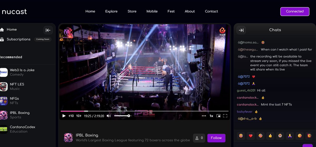 nucast is building the future of entertainment⚡️ We're excited to give you access to more incredible experiences with our evolving feature-rich livestreaming platform! You've seen us deliver livestreamed professional boxing events, real-world Japanese art events, comedy shows…