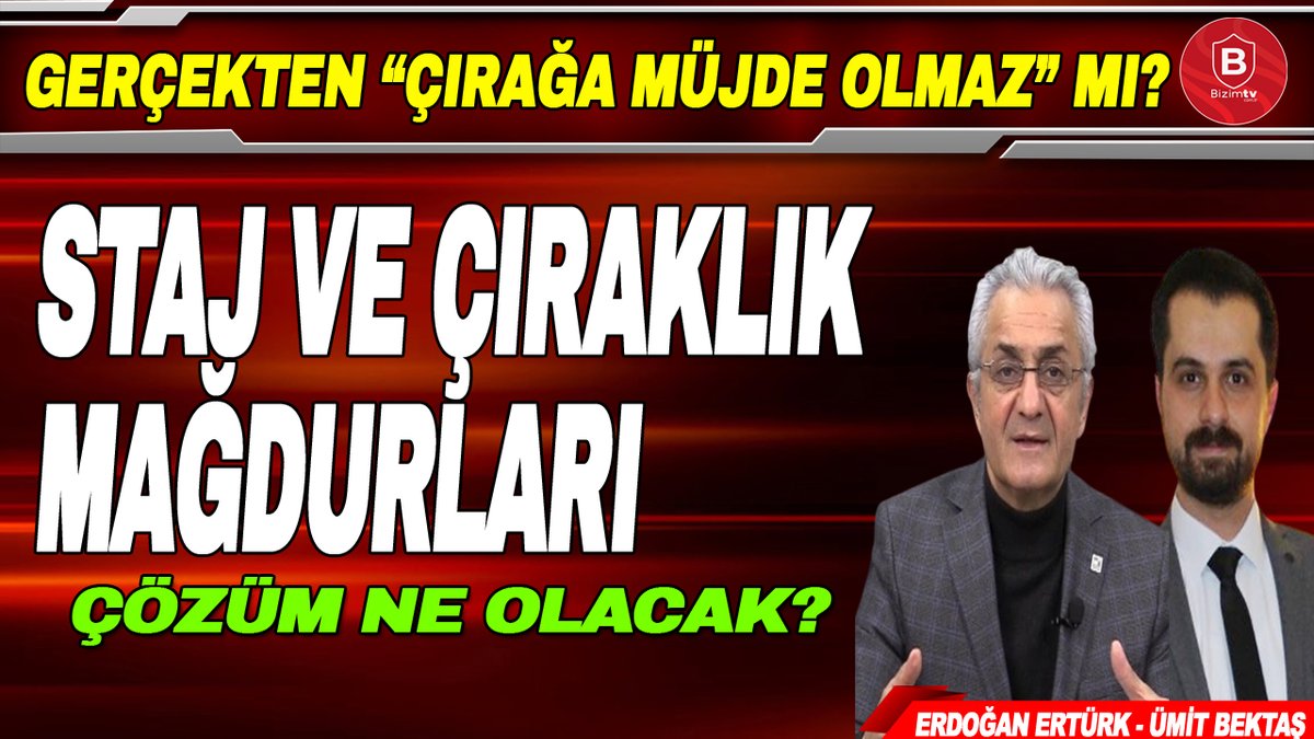 Başladı..! 🟥STAJ VE ÇIRAKLIK MAĞDURLARI DİKKAT! 📌Staj süreleri ve çıraklık sigortası SGK başlangıcı sayılacak mı? 📌Çözüm yolları ne olacak? 🗣️Mali Müşavir @erdoganerturk anlatıyor @umitbkts soruyor #StajyerveCıraklarVazgecmeyecek Canlı👇 youtube.com/live/I64LvLMDq…