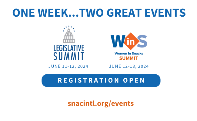 Two great industry events are coming up in June – SNAC's Annual Legislative Summit and Women in Snacks Summit! 🗓️​
​
Join us in D.C. for these back-to-back events! Learn more and register here: snacintl.org/events/​
​
#LegislativeSummit #WinS #SNAC #SnackIndustry