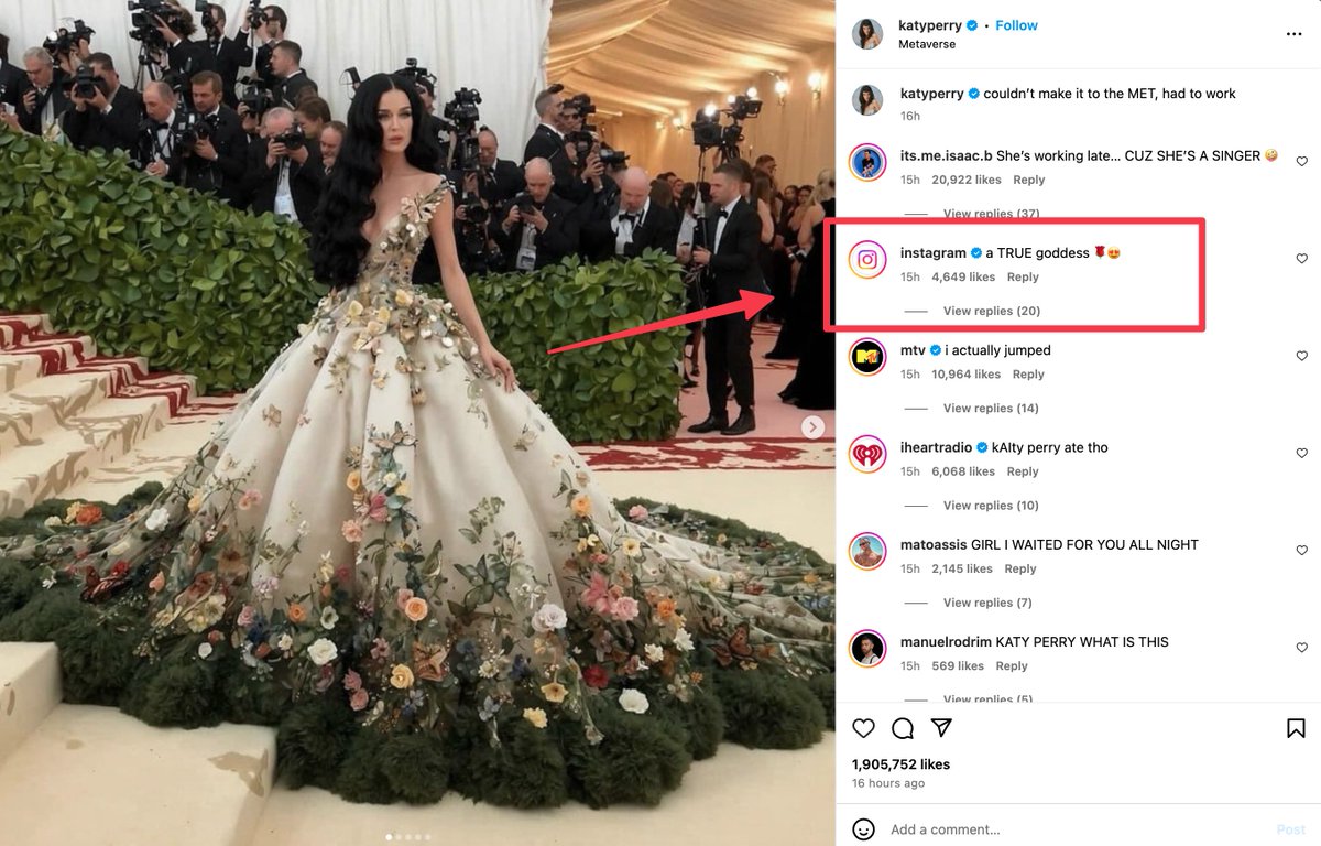 Facebook / Instagram, which are doing absolutely horrible, horrible, horrible jobs of moderating AI content of all sorts, is either tricked by or celebrating AI generated pics of Katy Perry 404media.co/generative-ai-…