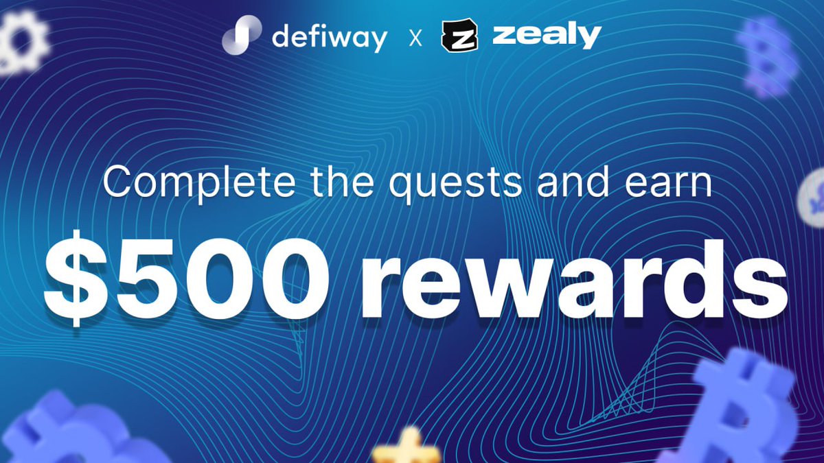 ❗️We're starting the next phase! Take part in our sprint with a prize pool of 500 USDT in partnership with @zealy_io! Prize distribution will take place in a month. The earlier you start, the more points you can get!😎 ➡️Get started now: zealy.io/cw/defiway/que… And don't