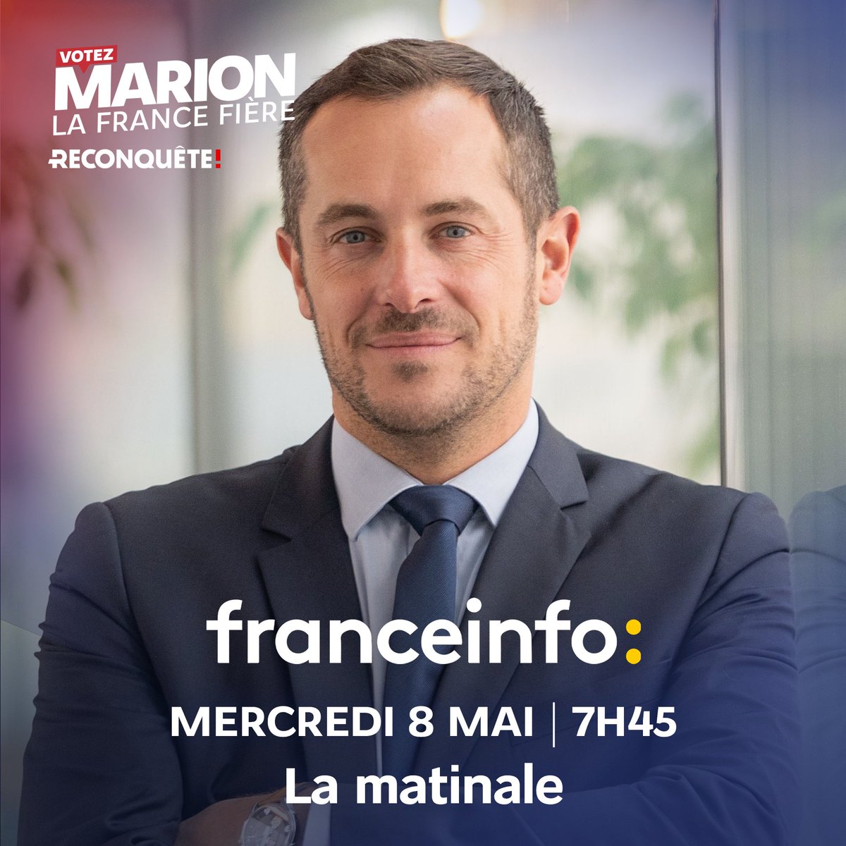 Je vous retrouve demain à 7h45 dans la matinale de @franceinfo avant d’aller en Normandie pour la cérémonie du 8 mai. 

#VotezMarion