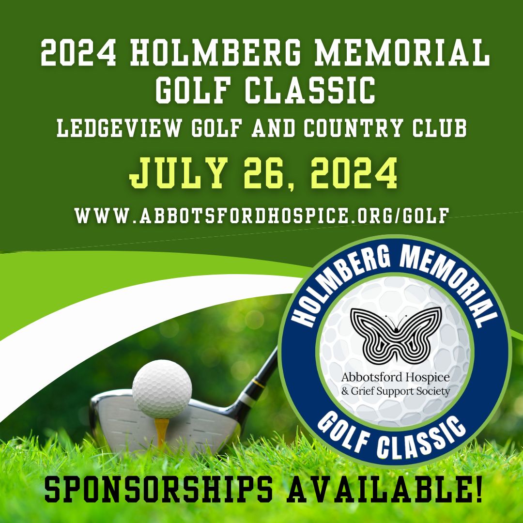 Join us for our Annual Holmberg Memorial Golf Classic on July 26th!⁠
Visit abbotsfordhospice.org/golf or reach out to Rick@abbotsfordhospice.org to learn more
#golf #holmberggolfclassic #memorialgolfclassic #charitygolf⁠
#AbbotsfordHospiceandGriefSupportSociety #Abbyhospice #