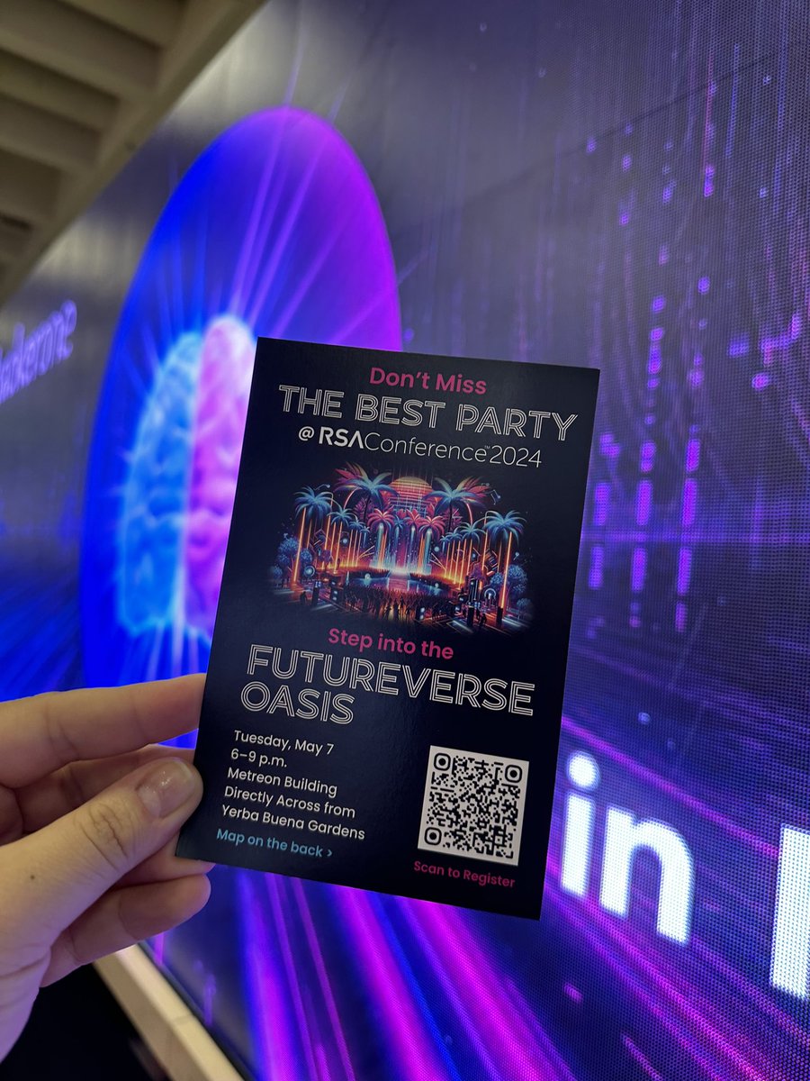 You’re invited! We’re kicking off #RSA2024 with an epic party in the Futureverse! 🤖 Join us tonight starting at 6 p.m. for drinks, food, and games. Register now! Registration closes at noon PT. ⏰ bit.ly/3TW6Okk