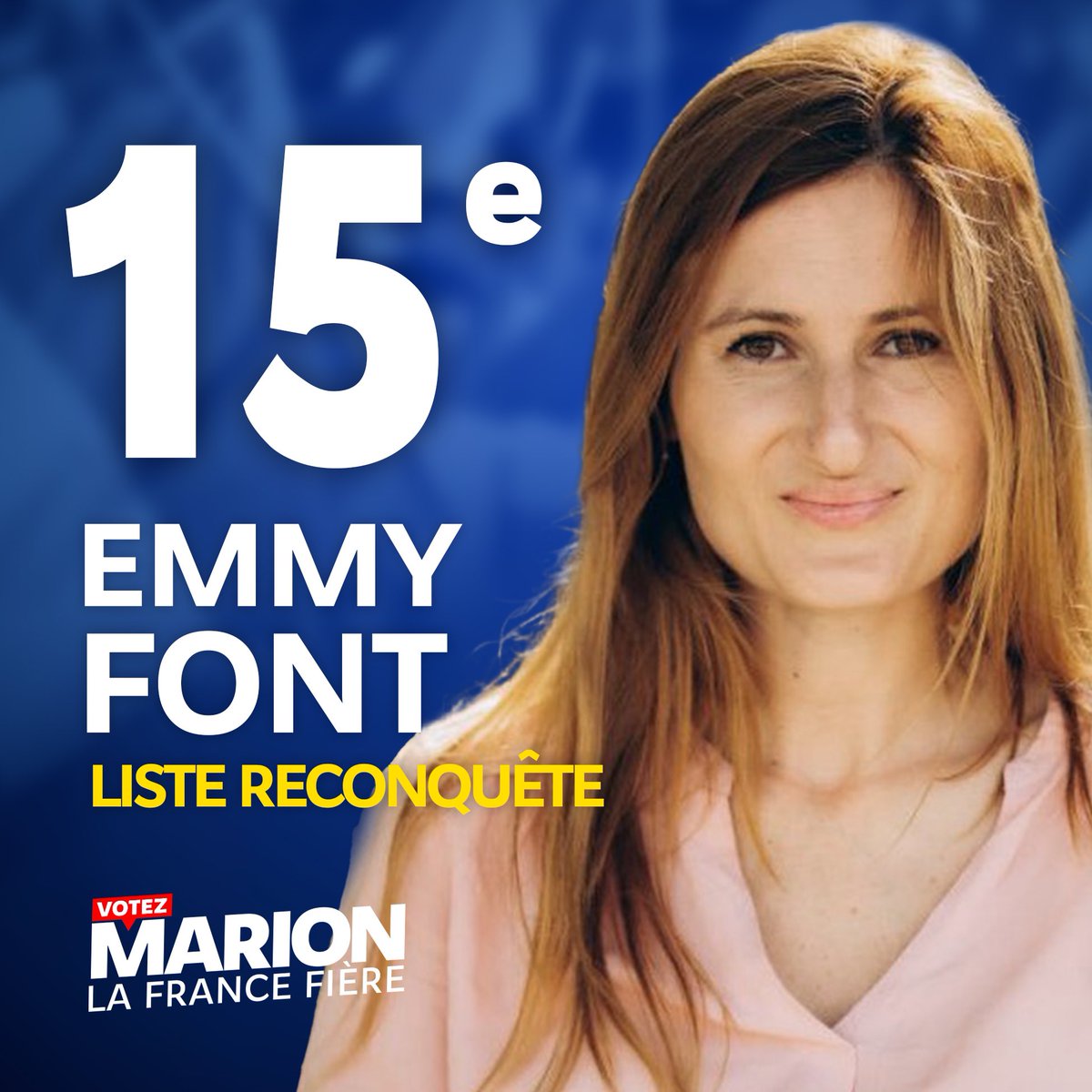 15. @FontEmmy est chef de cabinet d’Éric Zemmour, élue au Conseil National de @Reconquete_off. Elle a 31 ans et vient des Bouches-du-Rhône.