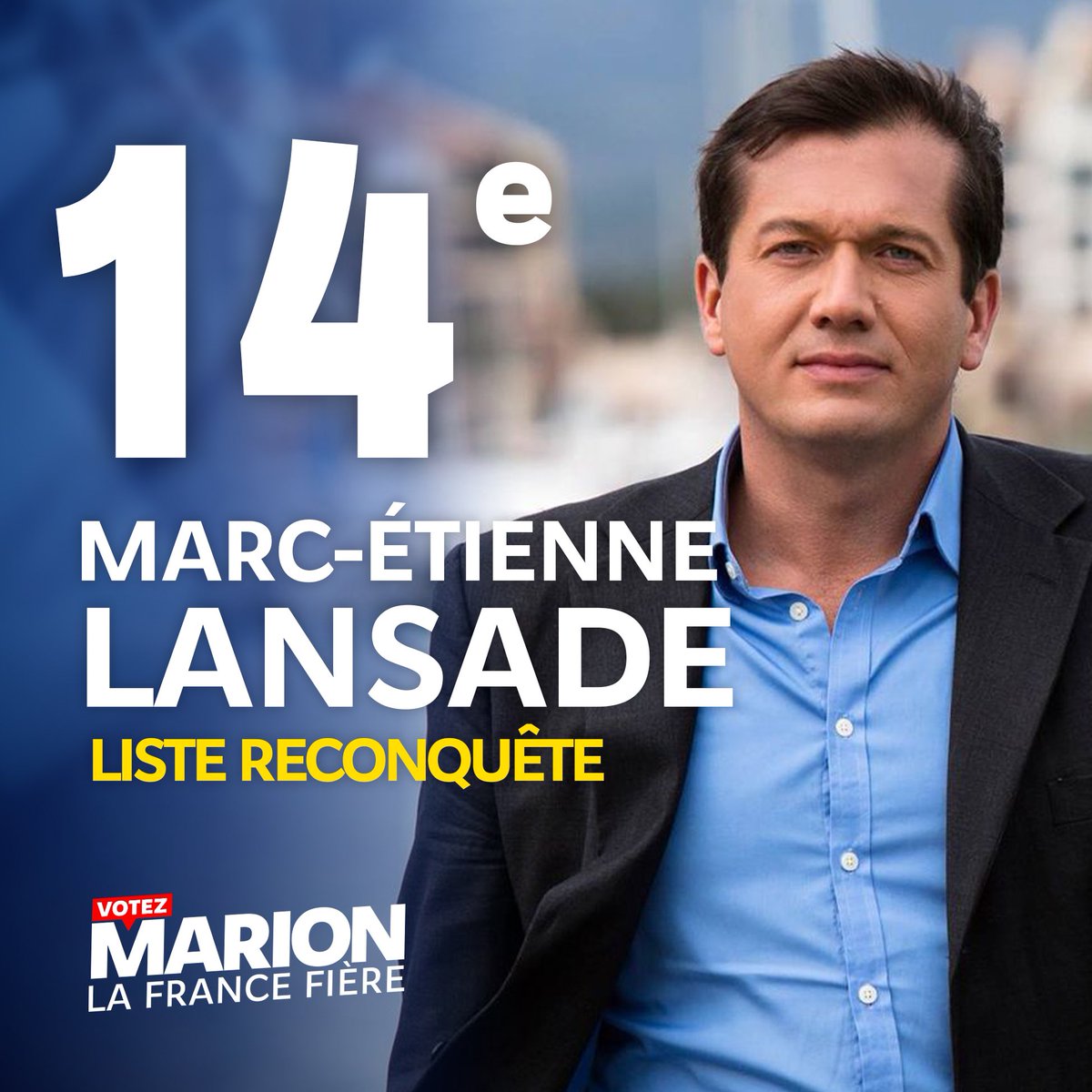 14. Marc-Etienne @Lansade est maire de Cogolin depuis 2014, ancien conseiller régional de Provence-Alpes-Côte d’Azur et suppléant d’Éric Zemmour lors des dernières législatives. Il a 50 ans et vient du Var.