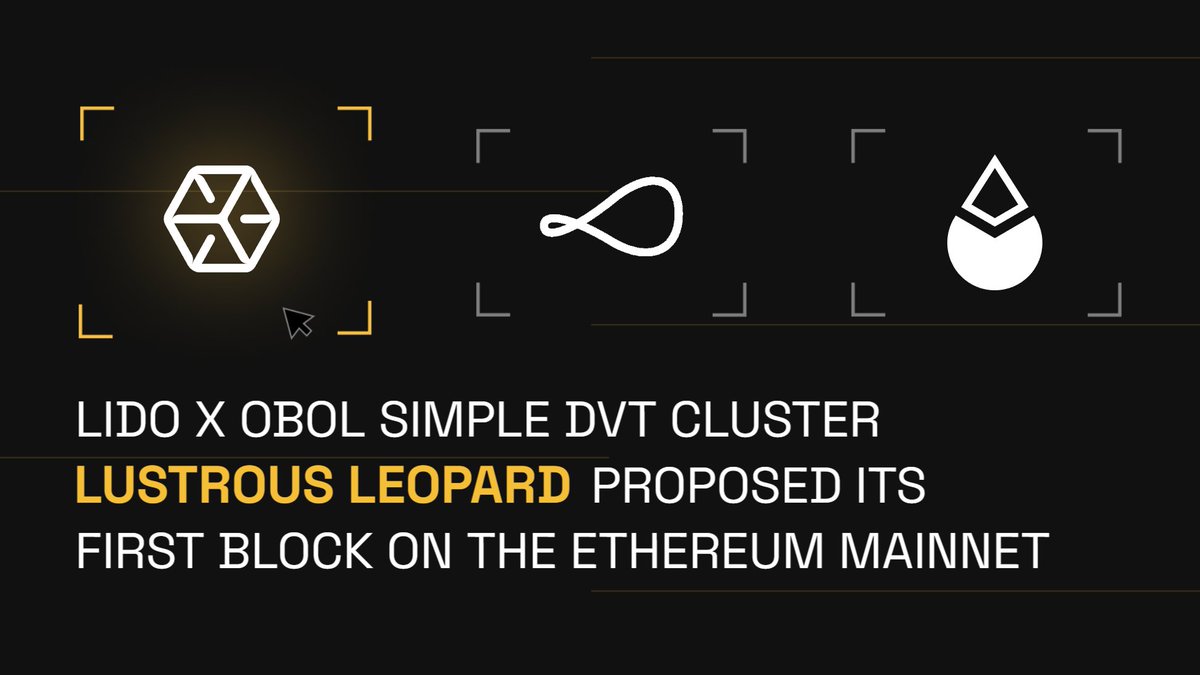 Cluster Lustrous Leopard, the first among 12 Lido x Obol Simple DVT clusters, proposed the block on the Ethereum mainnet just 5 days after our first Lido #DVT validator was activated! 🔗 mainnet.beaconcha.in/validator/1372… @everstake_pool is proud to be part of this milestone moment! DVT