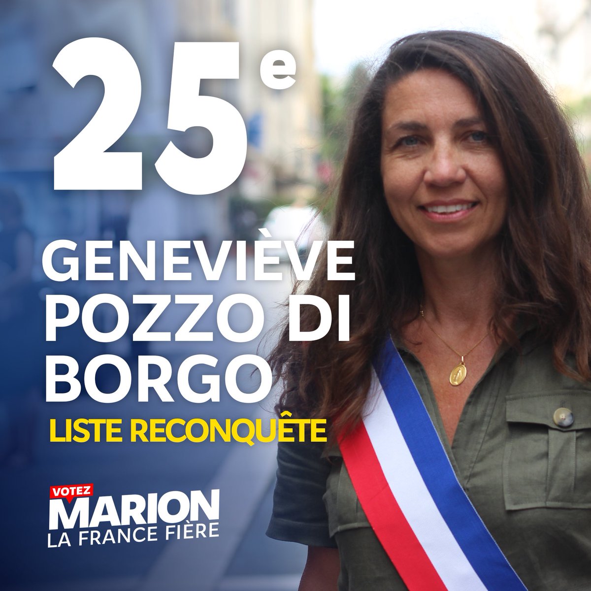 @arno_humbert 25. Geneviève @Pozzo_diBorgo est conseillère municipale et métropolitaine @MvtConservateur de Nice, et représentante associative dans l'aide à la parentalité. Elle a 52 ans et vient des Alpes-Maritimes.