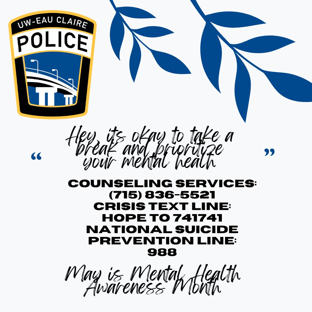May is Mental Health Awareness Month; there is no shame in reaching out if you need help. Please know there are resources available to help. Suicide is not the answer. 601