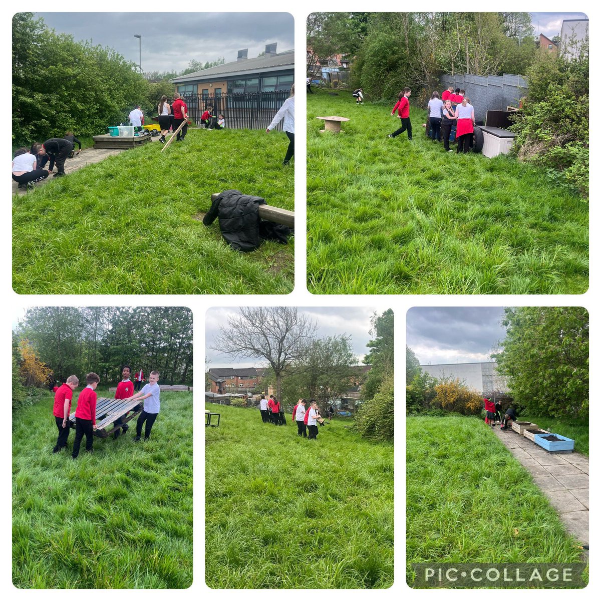 P6 & P6.5 were hard at work today cleaning up our garden area. They are so excited to begin planting & have our garden Summer ready! 🌸🌼