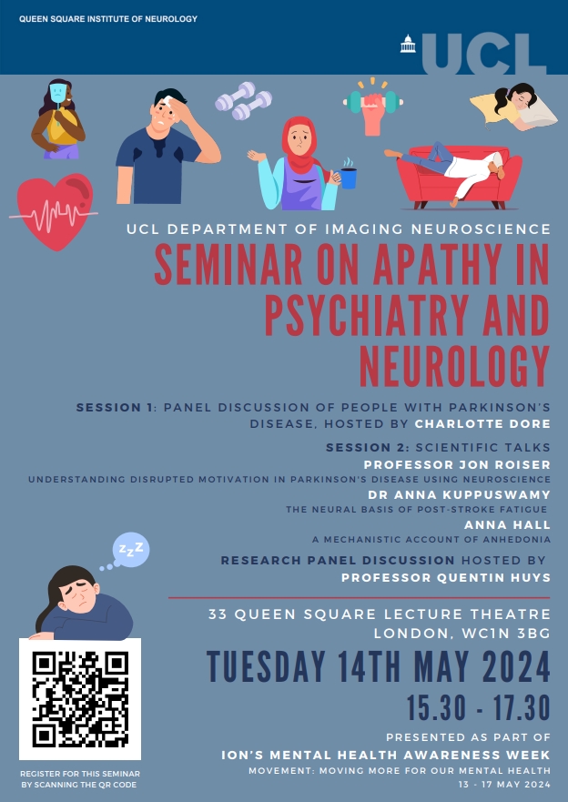 Coming up in 1 week at @ucl : a seminar on apathy in psychiatry and neurology. Open to all and free to attend! Sign up here: forms.office.com/e/w35FTkgUqZ.