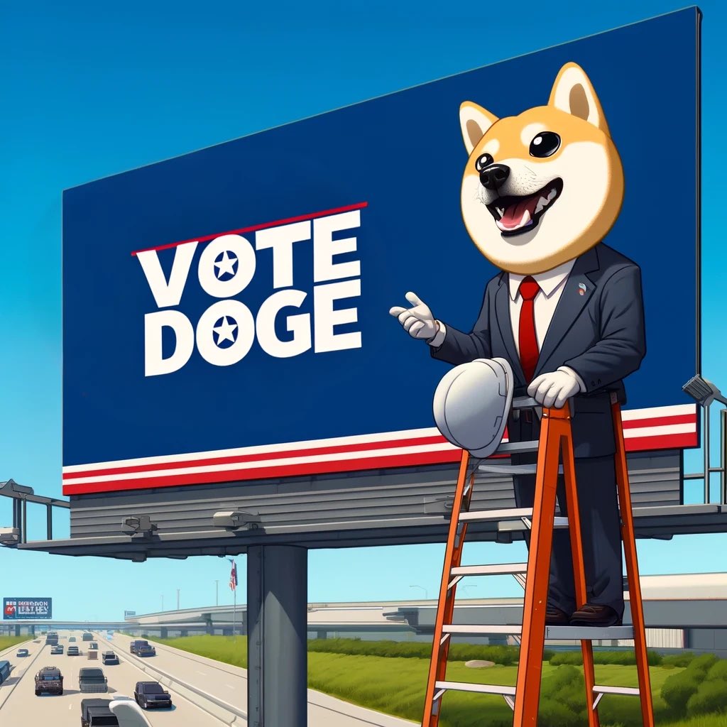 🐕🚀 Votedoge Update 🌟 As Votedoge works tirelessly on more and more billboards, the excitement is building! With every new sign, his message spreads further. 🇺🇸 America, get ready! Votedoge is ready to take the nation by storm. Let’s make history together! #ElectionDay…