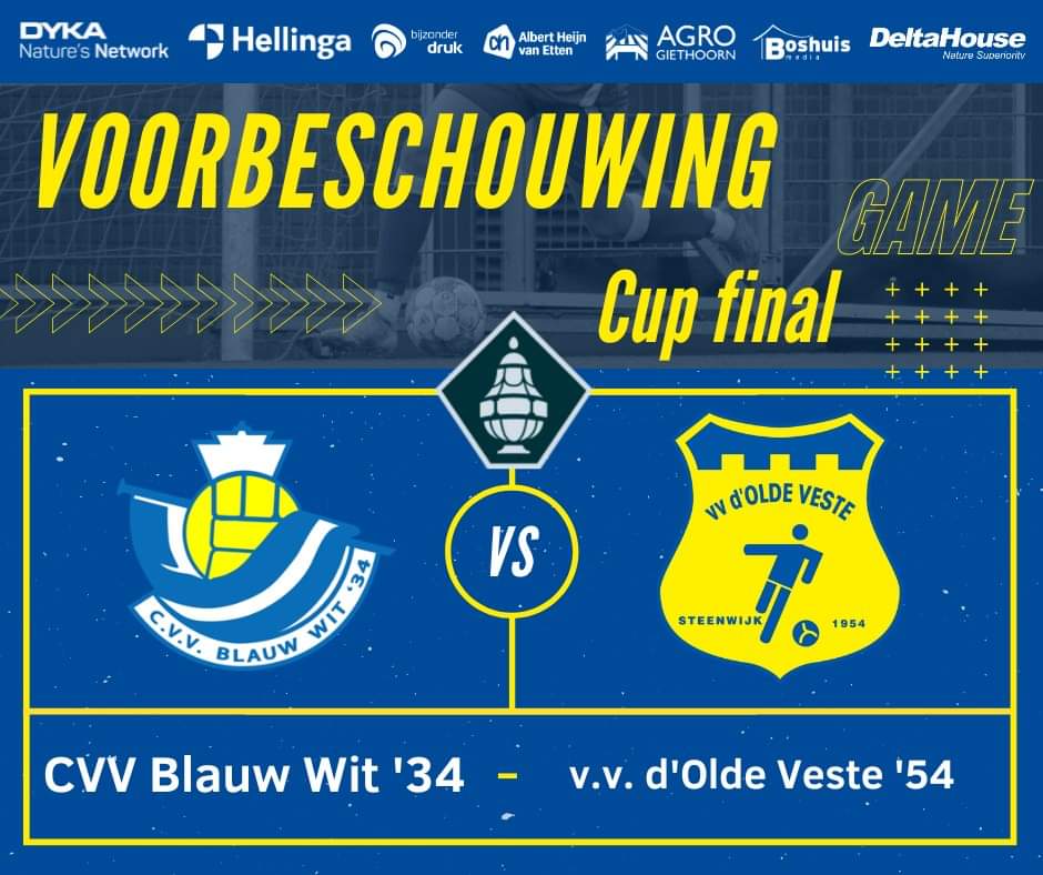 OldeVeste's tweet image. 𝗩𝗼𝗼𝗿𝗯𝗲𝘀𝗰𝗵𝗼𝘂𝘄𝗶𝗻𝗴 𝗕𝗘𝗞𝗘𝗥𝗙𝗜𝗡𝗔𝗟𝗘! 🏆👊📣

Morgen is het dan zover!
De tweede bekerfinale op rij.

Wat zijn onze kansen? 

𝙇𝙚𝙚𝙨 𝙚𝙧 𝙖𝙡𝙡𝙚𝙨 𝙤𝙫𝙚𝙧 𝙞𝙣 𝙙𝙚 𝙫𝙤𝙤𝙧𝙗𝙚𝙨𝙘𝙝𝙤𝙪𝙬𝙞𝙣𝙜 𝙤𝙥 𝙙𝙚 𝙬𝙚𝙗𝙨𝙞𝙩𝙚👇💛💙
oldeveste.com/bekerfinale-bl…