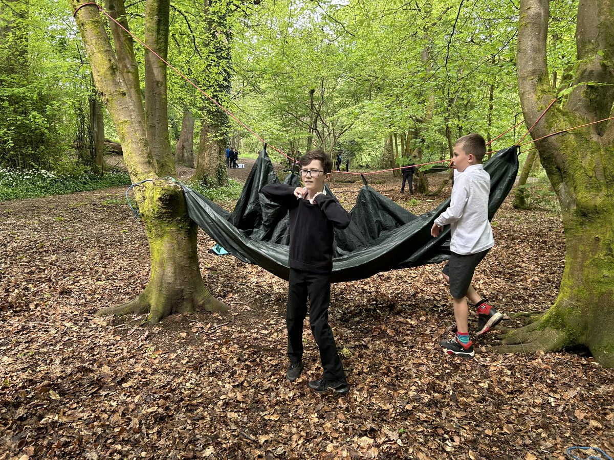Team building in action today during our outdoor activity, building dens! Impressed by the communication, problem-solving, and respect shown by everyone! ⛺️ @Laurieston_P6