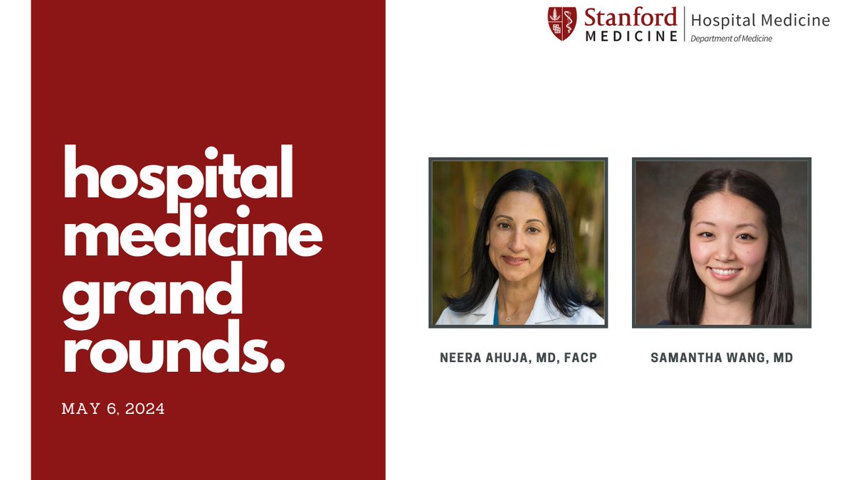 A truly wonderful Hospital Medicine Grand Rounds yesterday with Dr. @Neera_Ahuja on the topic of leading successfully and @DrSamanthaWang on the 5-Minute Moment for Racial Justice series.