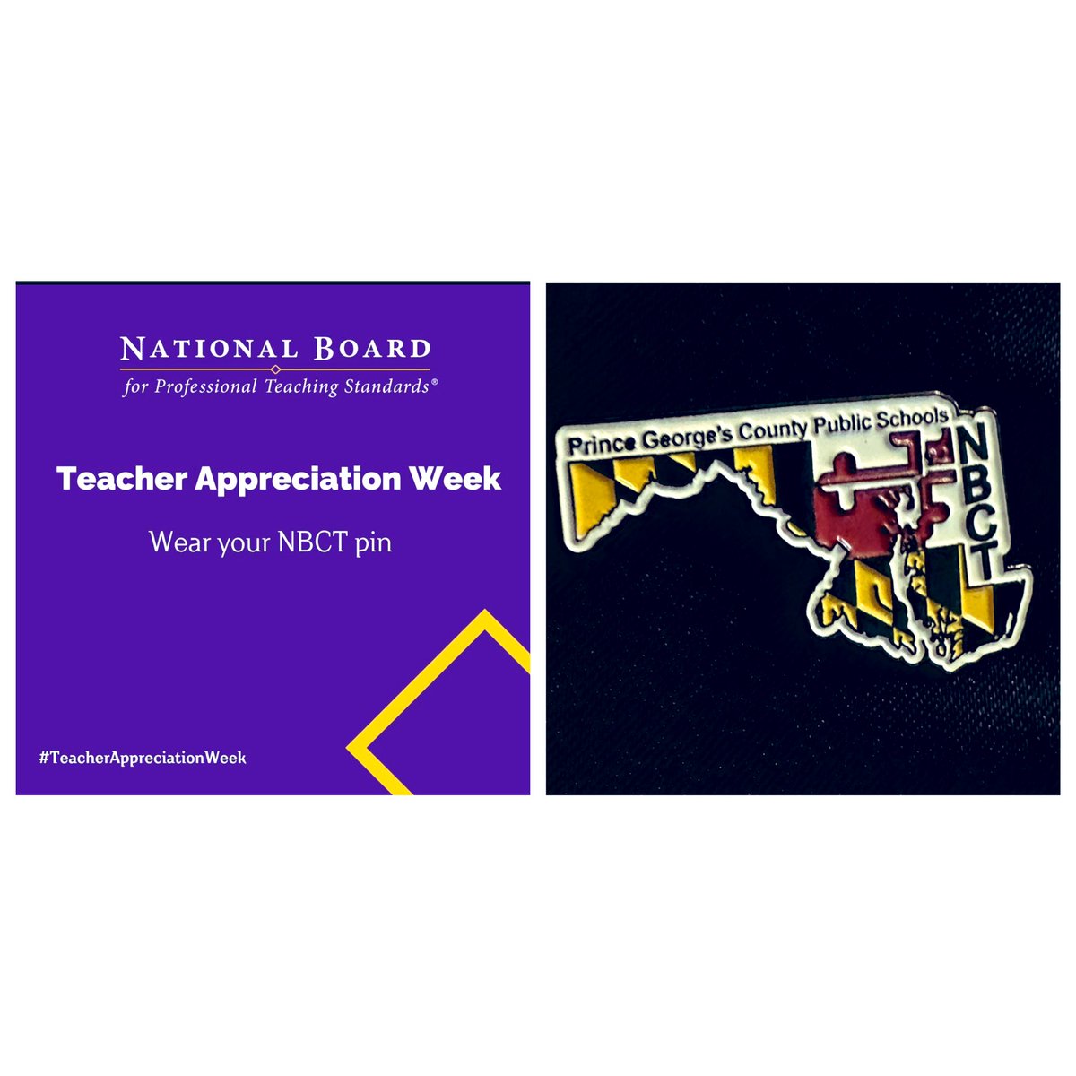 It’s #TeacherAppreciateWeek 🙌🏽 let’s see those #NBCT pins and smiles! Post a picture with your NBCT pin. 

@NBPTS 
#NBCTStrong 
#PGCPSNBCT