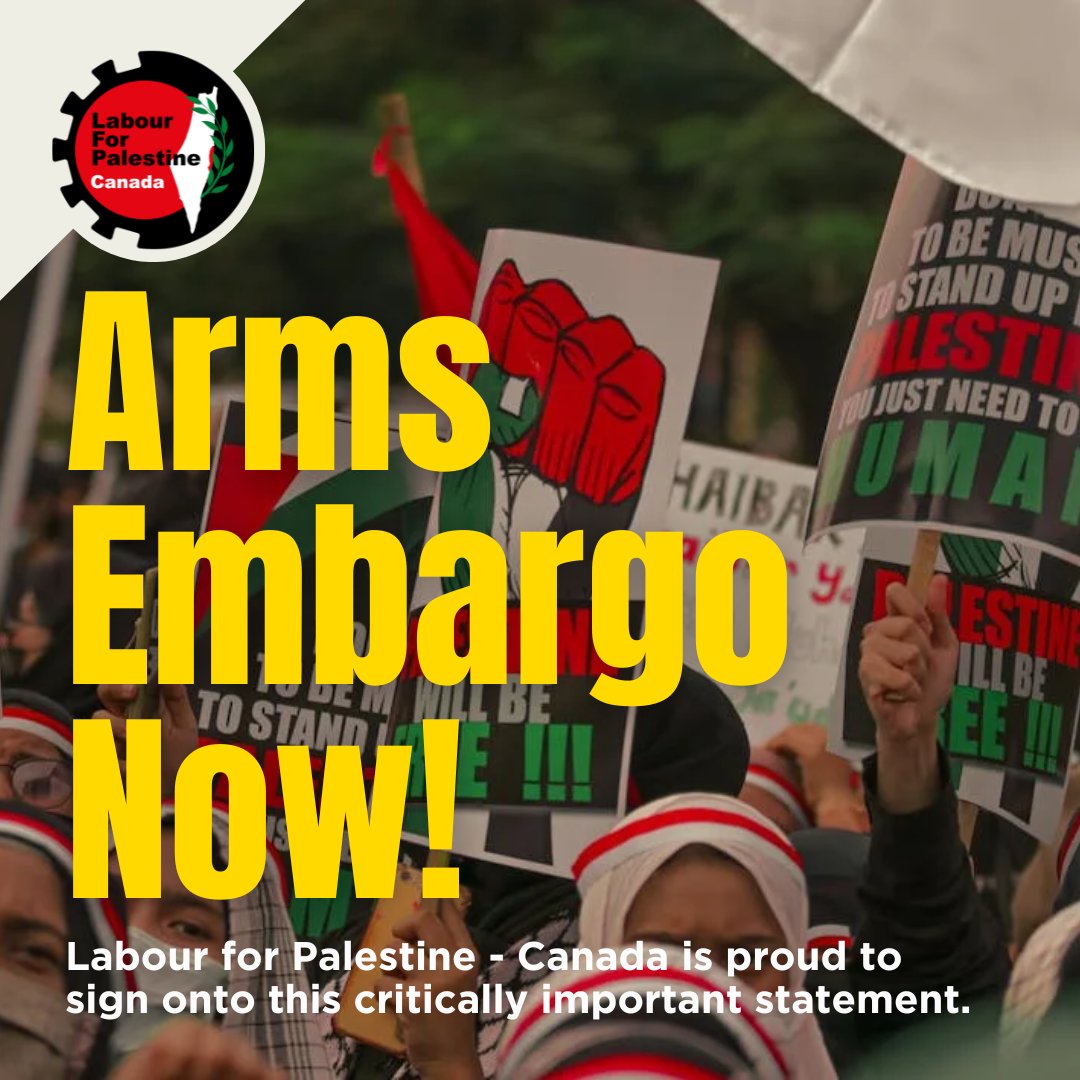 We are proud to sign onto the Arms Embargo Now! statement. Join the call: armsembargonow.ca