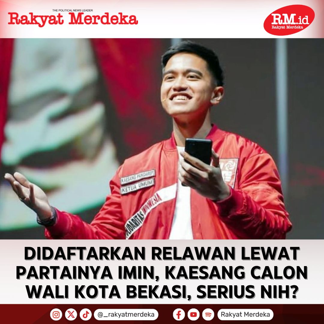 Ketua Umum Partai Solidaritas Indonesia (PSI) Kaesang Pangarep didorong relawan Prabowo-Gibran menjadi calon Wali Kota Bekasi. Mereka bahkan telah mendaftarkan Kaesang lewat PKB. Ini serius, Kaesang mau nyalon di Bekasi? #kaesangpangarep #bekasi
