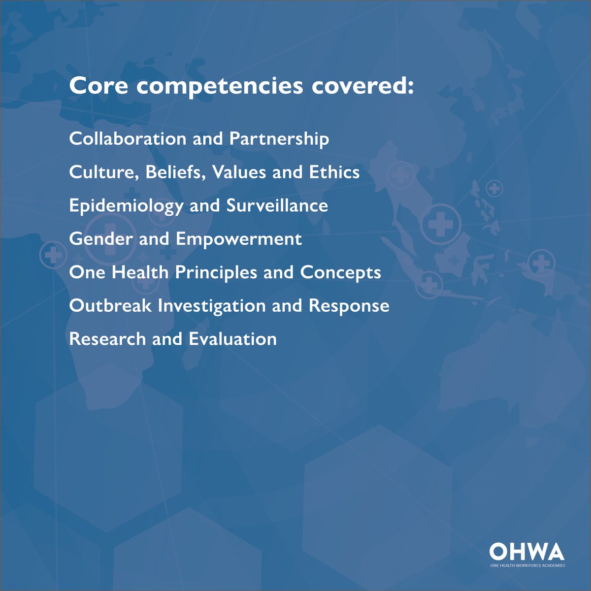 OHWA COURSE SPOTLIGHT: Outbreak Investigation & Response This course provides an intro to principles and concepts of a comprehensive #OneHealth approach to investigating the origins or cause of a #zoonotic disease outbreak. Enroll online at: ohwa.org