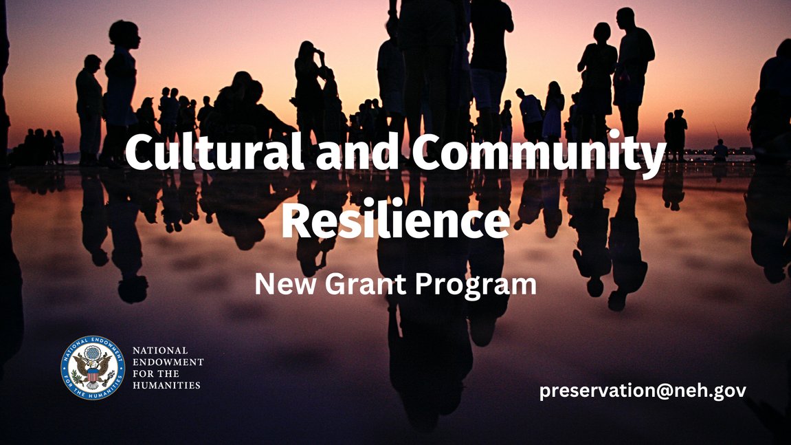 EXTENDED APPLICATION DEADLINE for NEH Cultural & Community Resilience grants! Now due May 28, 2024, 11:59pm ET because Grants.gov will be down for maintenance May 18, 12:01am–May 21, 6:00am. Visit bit.ly/DPA_CCR & bit.ly/ApplicantTips. #PresAccessFunded
