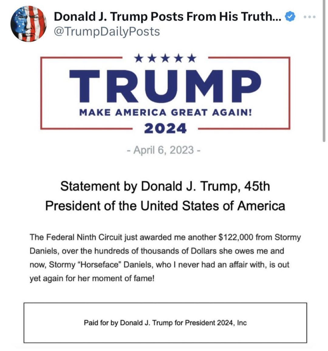 The Mushroom Man is so desperate to distract @melaniatrump from the fact that he had sex with Stormy Daniels because she reminded him of @ivankatrump that he just violated the Gag Order by reposting a year old tweet in hopes of getting sent to jail. 😂