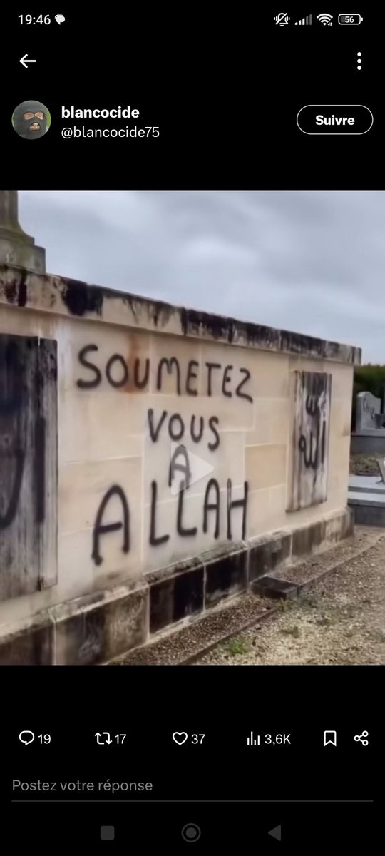 🔴Dordogne: Un cimetière a été profané.. 'Raciste Bardella' 'Juif Zemmour' 'Facho M. Le Pen' 'Soumettez vous à Allah'.. On se demande bien de qui ça peut venir.. #BFMTV #cnews #VivementLe9Juin #TPMP #Facealinfo