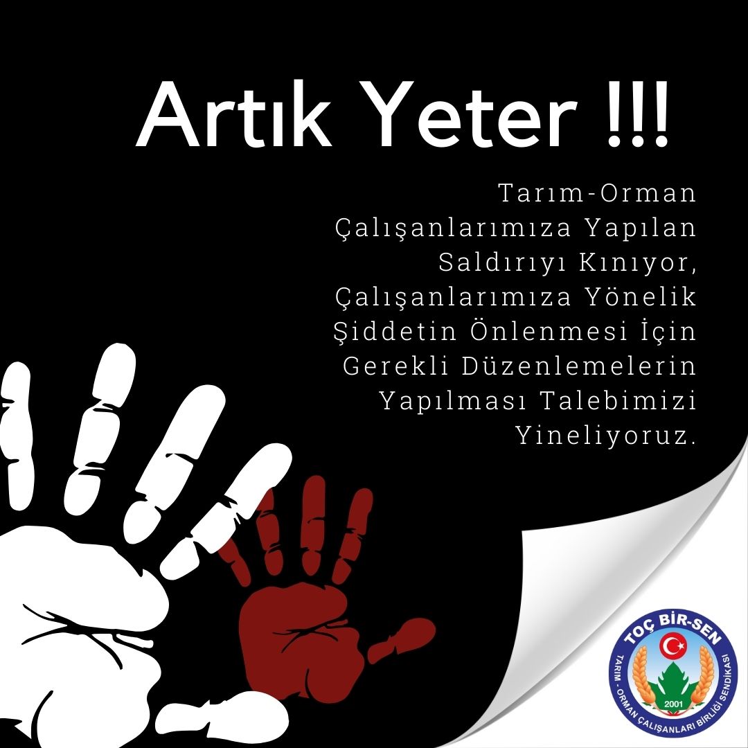 İlkadım İlçe Tarım ve Orman Müdürlüğü'nde görevli üç Veteriner Hekime görevlerini yürütürken yapılan çirkin saldırıyı kınıyoruz. 

Kardeşlerimize acil şifalar diliyor, Tarım-Orman çalışanlarımıza yönelik şiddetin önlenmesi için düzenleme yapılması talebimizi yineliyoruz.