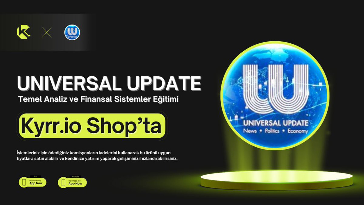 Harika bir haberimiz var! 🎉 Universal Update: Temel Analiz ve Finansal Sistemler Eğitimi, KYRR Shop'ta! Komisyon iadelerinizle satın alabilirsiniz. 💰 Eğitmenler: @Exit_101, @Canupdate2, @UnivUpdate kyrr.io/shop/Universal…