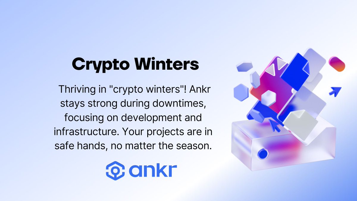 ‍♀️ Thriving in 'crypto winters'! Ankr stays strong during downtimes, focusing on development and infrastructure. Your projects are in safe hands, no matter the season. #CryptoWinter #AnkrStrong

#Ankr