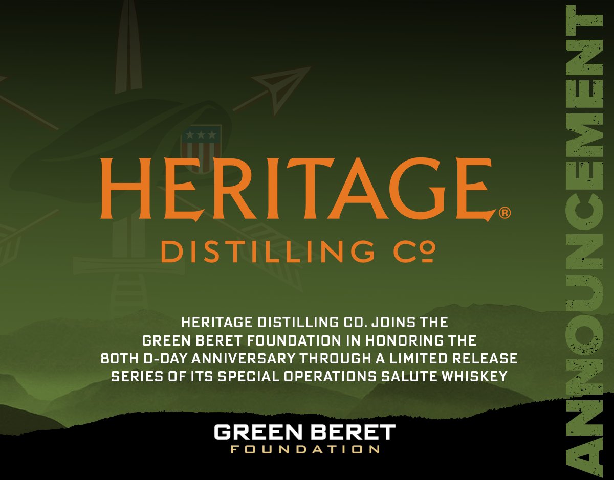 This whiskey series supports the GBF's commemoration of D-Day with a sponsored 30-minute documentary, 'Unknown Heroes: Behind Enemy Lines at D-Day,' and an upcoming podcast series detailing the 80th D-Day anniversary ceremonies in Normandy. Read more: greenberetfoundation.org/heritage-disti…