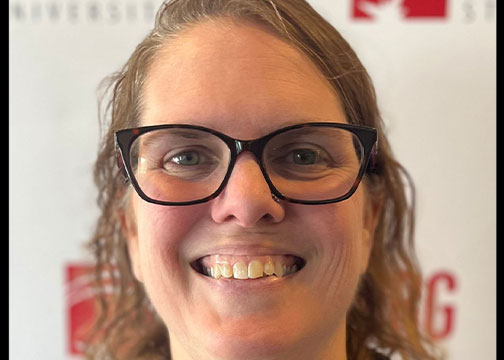 At the 2024 Frostburg State University Leadership and Engagement Awards celebration, Kim Hinds-Brush, FSU’s director of Residence Life and advisor for the Mu Omicron chapter of Phi Mu Delta Fraternity, was honored with the Outstanding Student Organization Advisor Award.