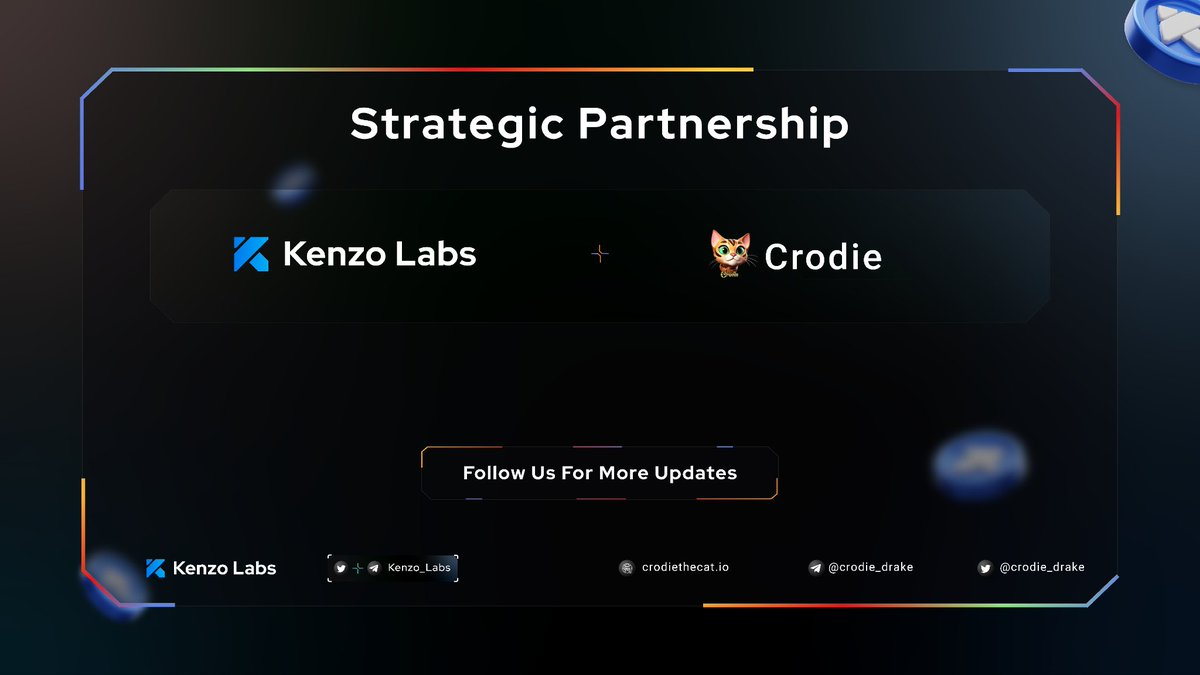 📢We are excited to announce our latest partnership with @Crodie_Drake 🚀 Dive into the captivating world of Crodie, the beloved cat of superstar Drake. “Crodie” or “Cro” is Toronto slang for a ride-or-die friend. 💎 Current Progress After Launch ✔️ATH $40M ✔️13K+ Holders