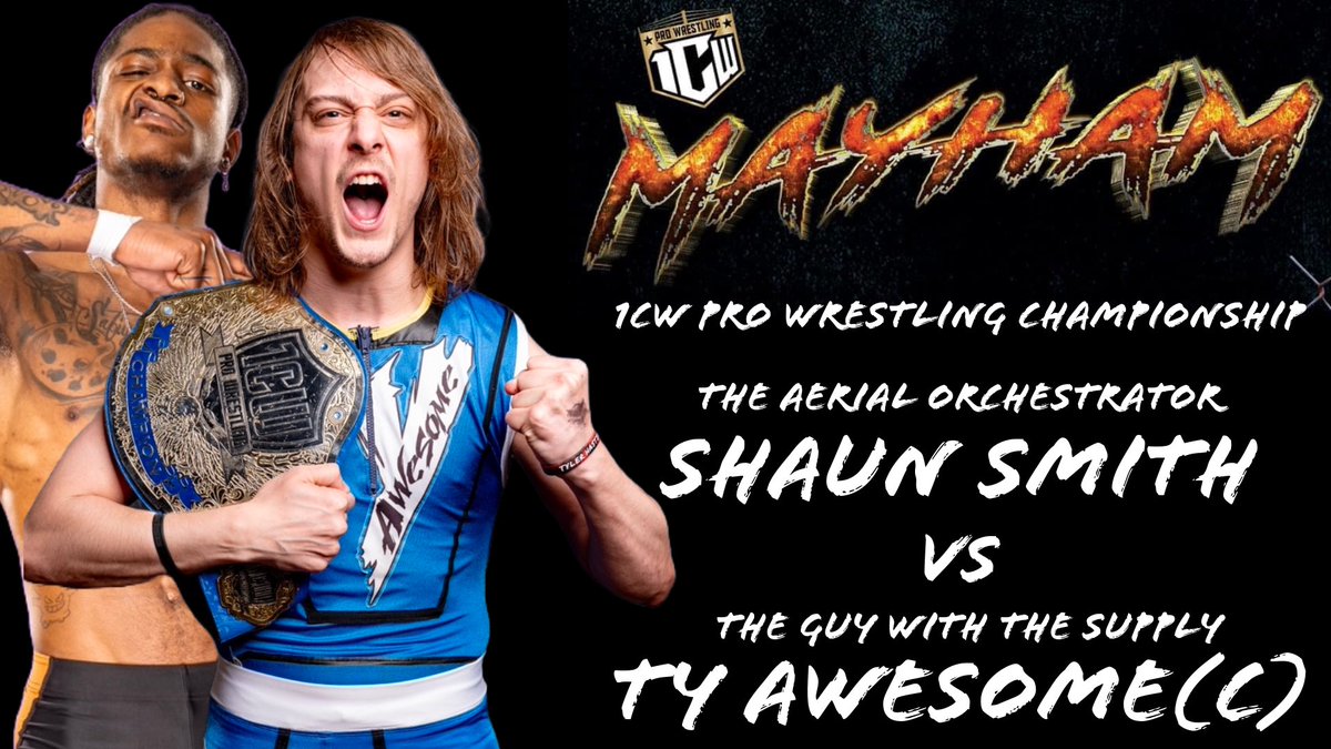 💥THIS SATURDAY IN HOUSTON, DE💥 🔥FIRST TIME EVER🔥 1CW Pro Wrestling Championship “The Aerial Orchestrator” Shaun Smith Vs 1CW Pro Wrestling Champion “The Guy with the Supply” Ty Awesome(c) @AOShaunSmith @1CWProWrestling