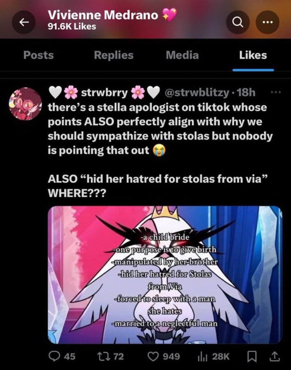 #HazbinHotel #HelluvaBoss #HelluvaBossStella #HazbinHotelAdam 

@VivziePop , I know you don't like people liking Stella but here's a writing tip from a veteran writer. If you don't want people to sympathize with a character you designed to be irredeemable, DO NOT give them a bun