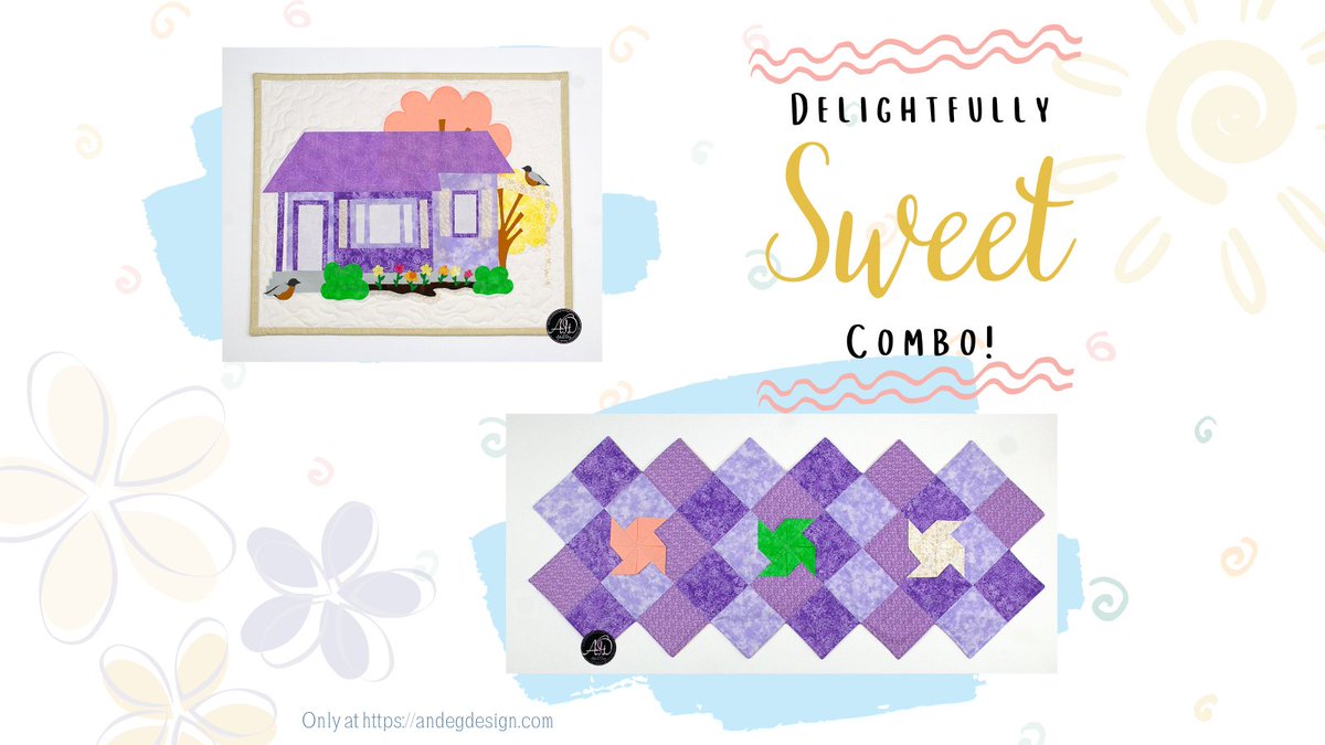Bring a touch of spring indoors with this homemade quilted wall hanging and table runner! The rich purples will sparkle in your home and last for years to come! 
#springdecor #springhomedecor #quiltedwallhanging #quiltedtablerunner #cutehomedecor #andegdesign