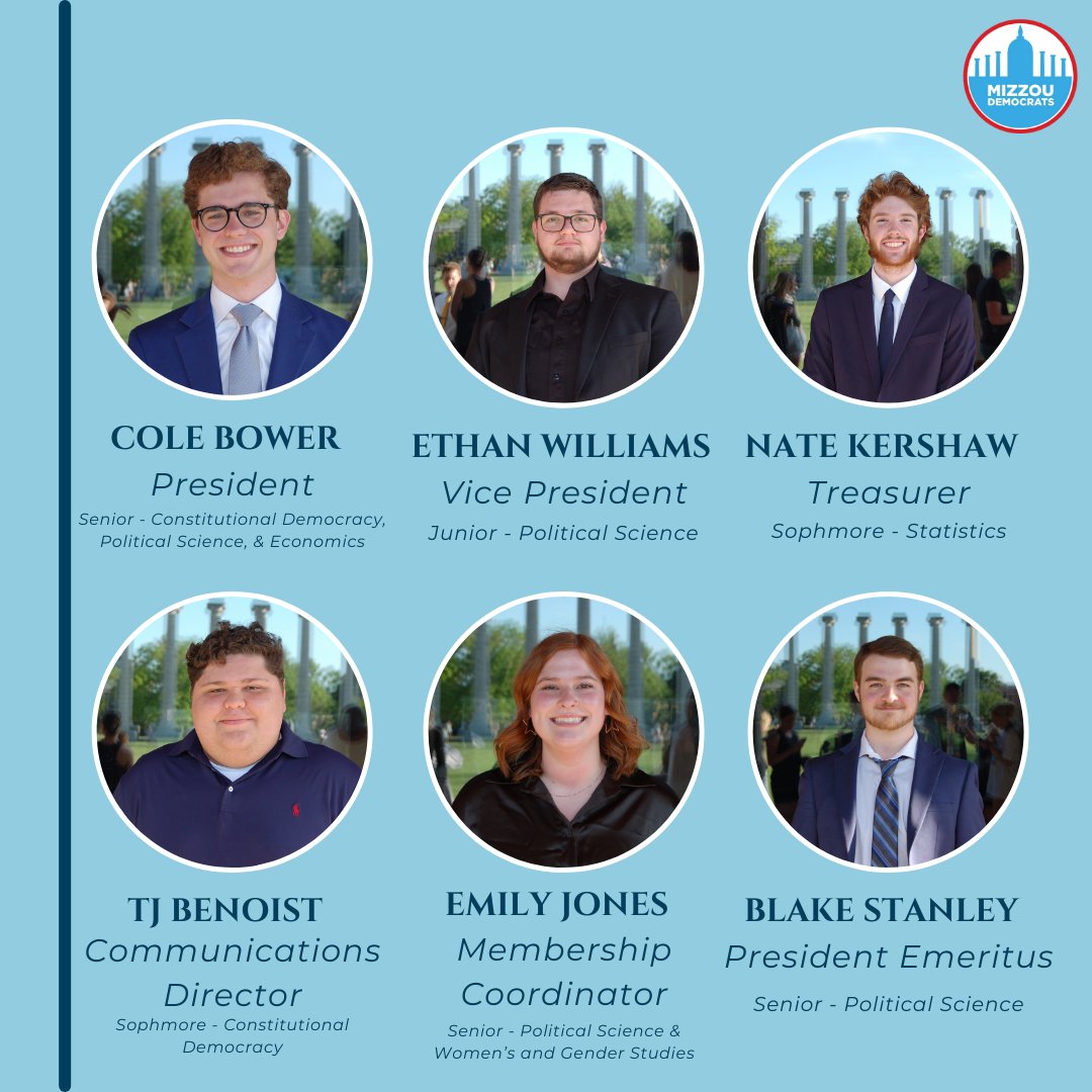 We're excited to announce the 2024-25 Mizzou College Democrats Executive Board. We're ready to take on his election season and lead the charge to Move Missouri Forward!