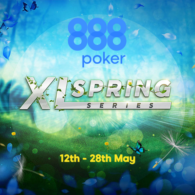 Announcing the <a href="/888poker/">888poker</a> XL Spring Series May 12th-28th with a GIVEAWAY: 10x $33 Tickets

5x $33s for Twitter/X followers who like and/or repost
5x $33s for Twitch followers who enter the keyword on stream

Both subject to terms and conditions below.  Giving the tickets away for