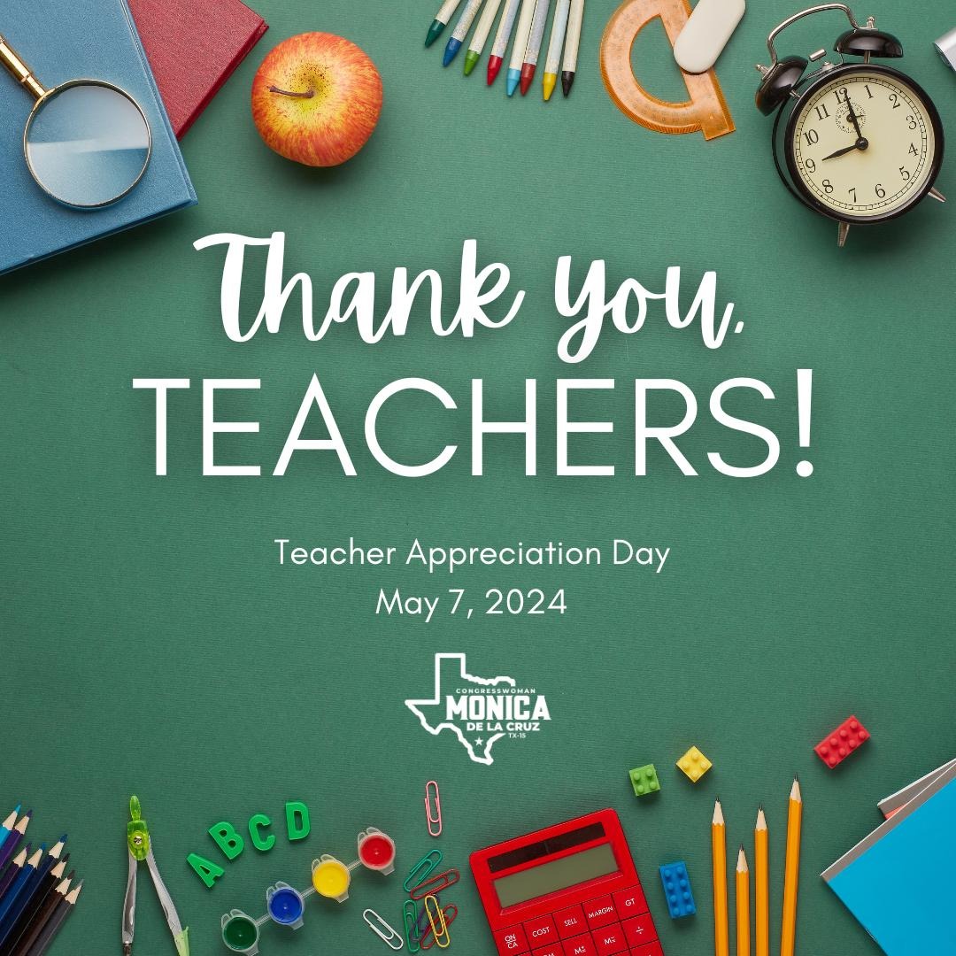 To the teachers who selflessly serve our children in the classroom, we say THANK YOU today. Your dedication to a challenging job makes a difference in our communities.