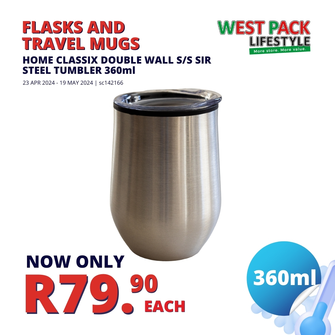 FIND YOUR FAVOURITE 😍 🤩 😱 
Home Classix Double Wall Travel Mug 

Get #travelmugs on promotion now at #WestPackLifestyle westpacklifestyle.co.za/brands/home-cl…
