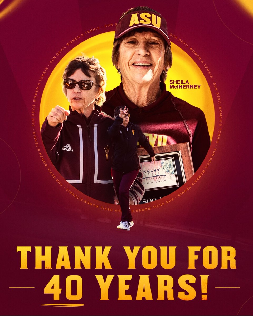 A Sun Devil for Life 🔱 Congratulations to Sheila McInerney on her retirement! 💛 📰 bit.ly/4dxXuec #ForksUp /// #O2V