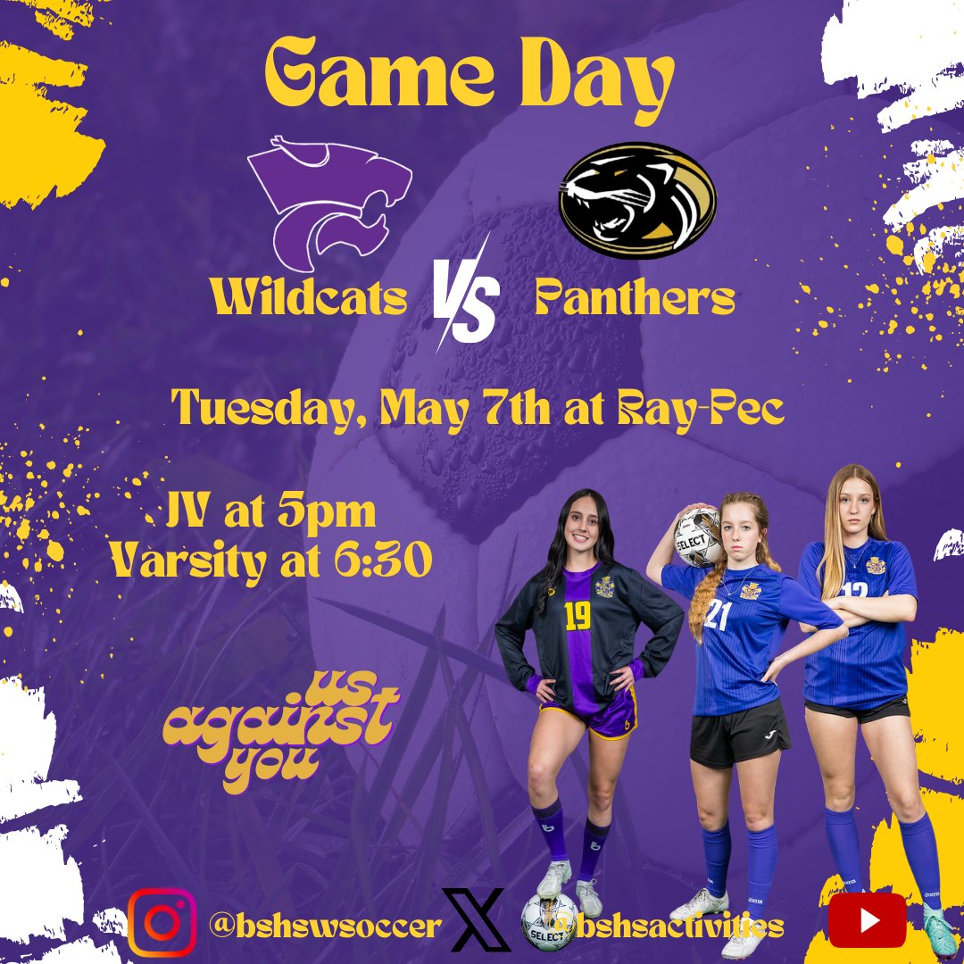 JV and Varsity head to Ray-Pec this evening for a conference matchup.  JV starts at 5 and Varsity immediately after!  #letsgocats #usagainstyou