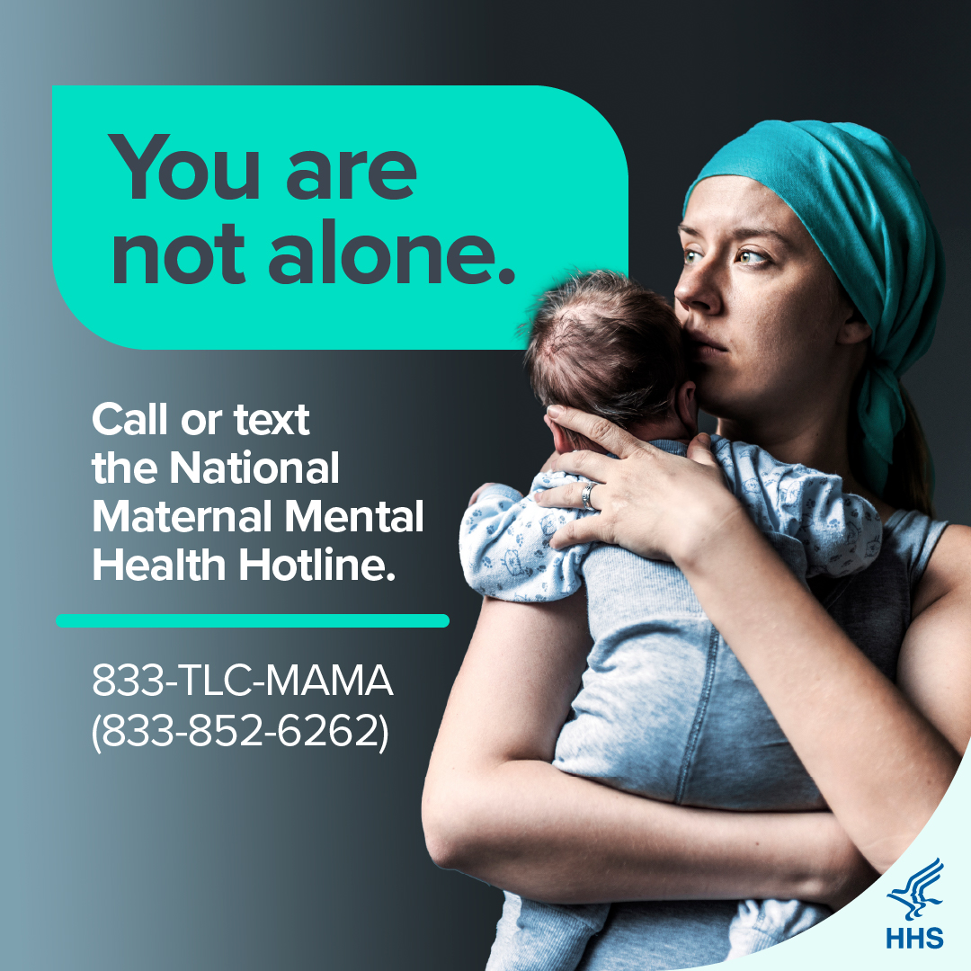 Many new moms feel overwhelmed, sad, anxious, or exhausted during their pregnancy or after the baby is born. If you're feeling this way, the National Maternal Mental Health Hotline is here for you. Call or text 833-852-6262. For more information, visit mchb.hrsa.gov/national-mater….