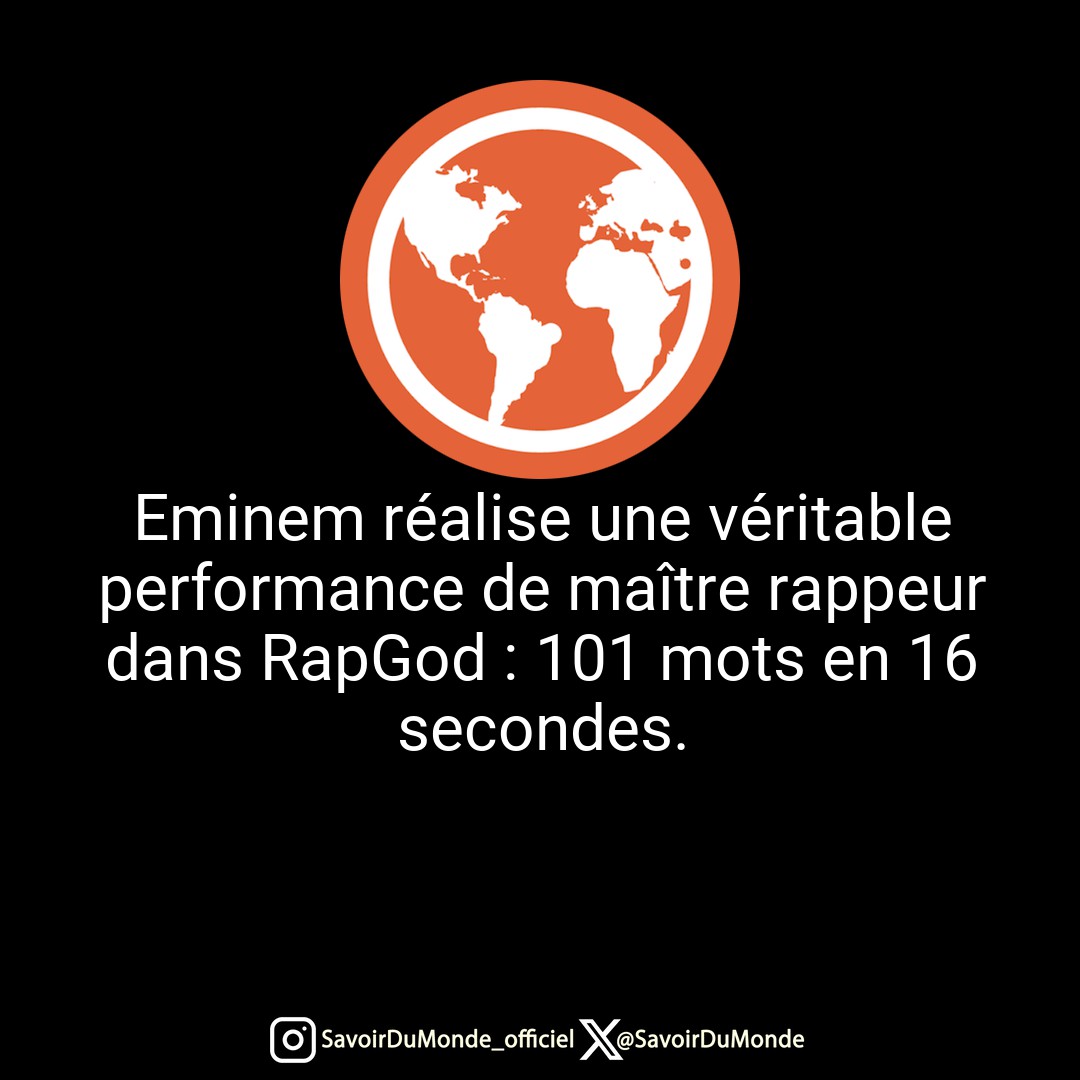 Eminem réalise une véritable performance de maître rappeur dans RapGod : 101 mots en 16 secondes.