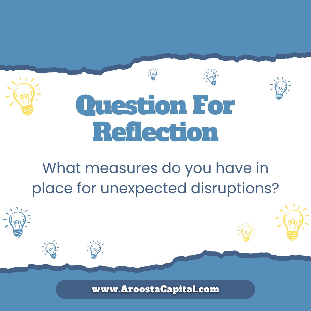 Handling Unexpected Disruptions

How prepared is your business for unforeseen disruptions? Share your readiness plan! 

#DisruptionPlanning #RiskMitigation