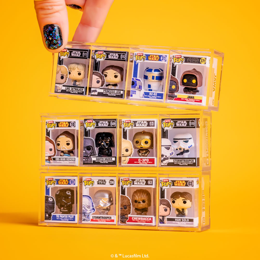 A little space, a galaxy of fun! Your favorite STAR WARS™ characters are now teeny tiny Bitty Pop! collectibles with a mystery option. Shop now! bit.ly/3wls7TD #Funko #FunkoPOP #BittyPop