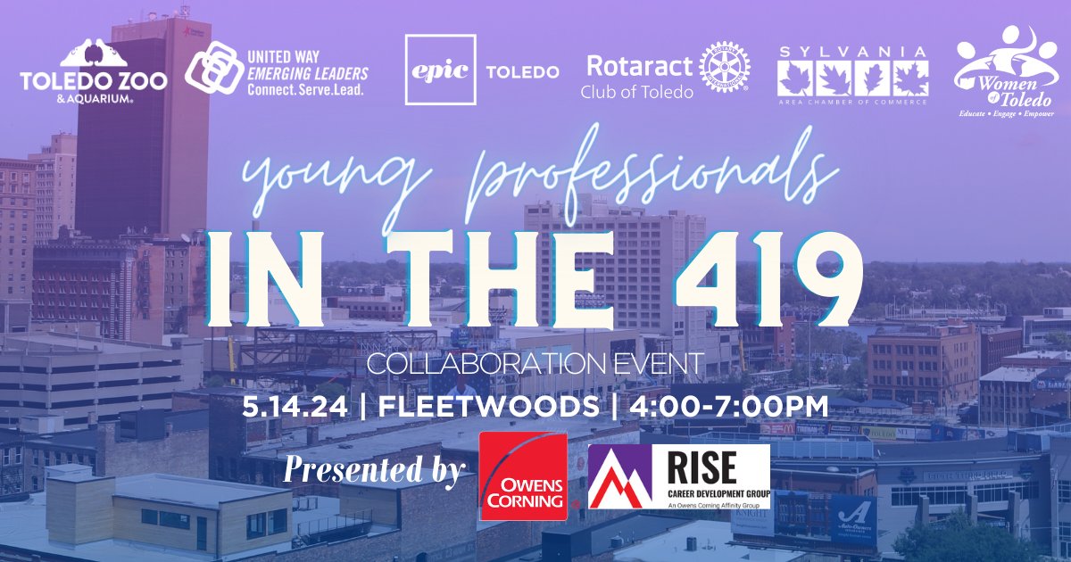 Check out all of the awesome orgs that came together for this event on May 14th! 😍 Come hangout with other YPs &amp; learn how you can get involved in the 419. Shout out to Owens Corning RISE Affinity group for sponsoring this collaborative event! ➡️ bit.ly/3UufzkP